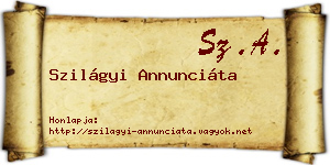 Szilágyi Annunciáta névjegykártya